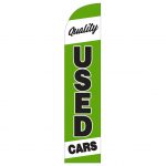 Quality Used Cars Lime Green Feather Flag
