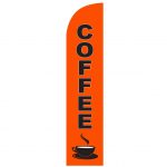 Coffee Orange Feather Flag