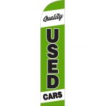 Quality Used Cars Black & Lime Green Feather Flag